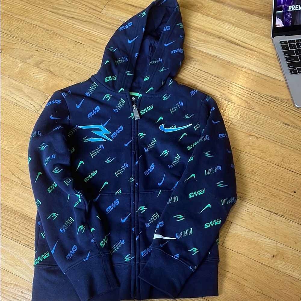 Nike Kids Zip Up Hooded Sweatshirt Size Small